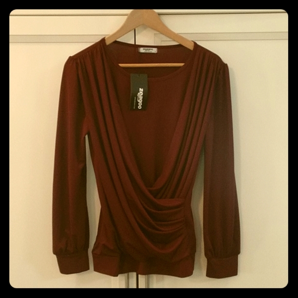 Women's burgundy blouse size s - Picture 1 of 3